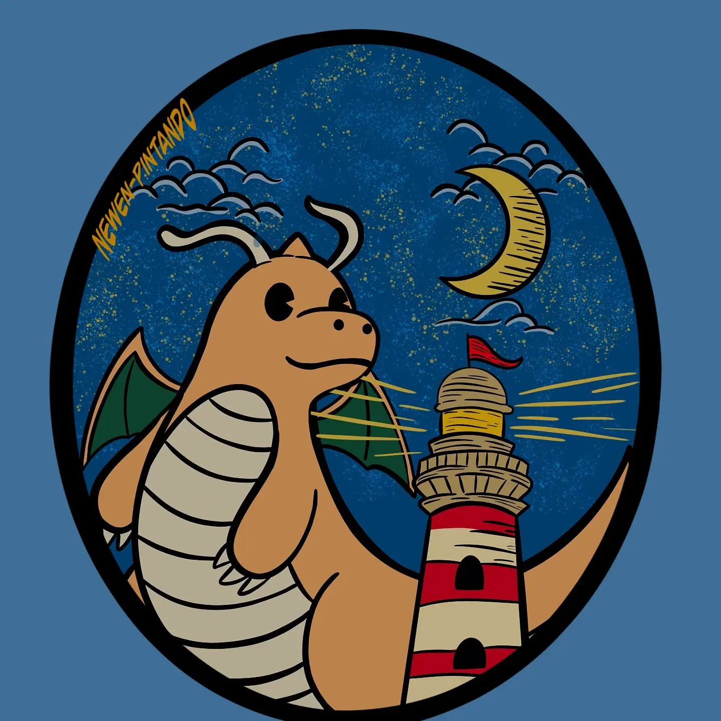 Dragonite junto al faro