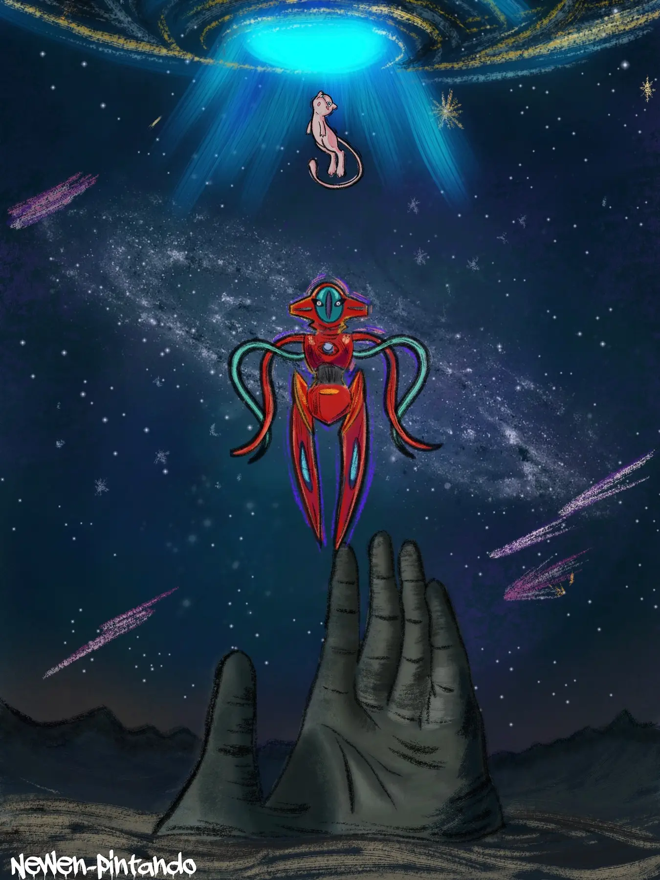 Deoxys en la Mano del Desierto, Mew Adventures 4