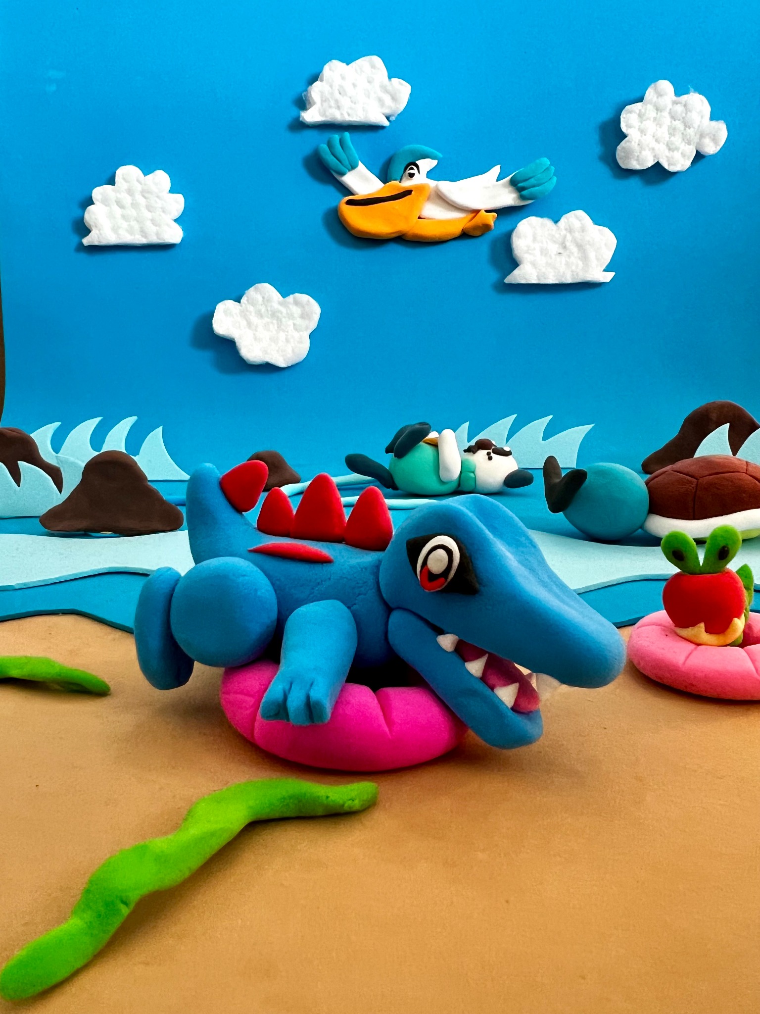 Totodile en la playa